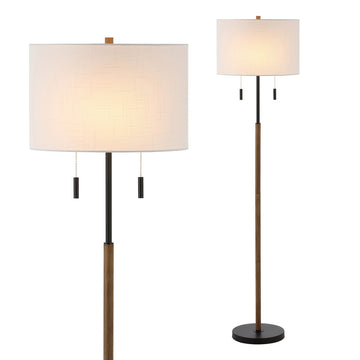 Maude 61" Rustic Farmhouse Iron Candlestick Pull Chains LED Floor Lamp - JONATHAN Y